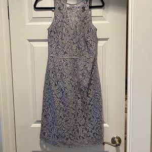 J. Crew Lace Sleeveless Gray Dress